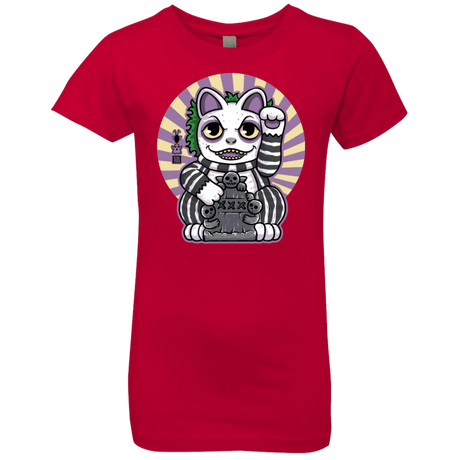 T-Shirts Red / YXS Ghost Neko Girls Premium T-Shirt