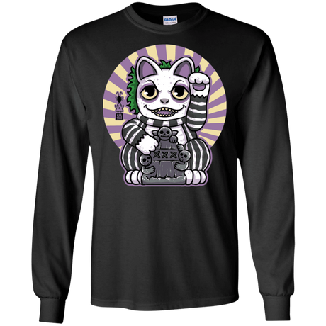 T-Shirts Black / S Ghost Neko Men's Long Sleeve T-Shirt