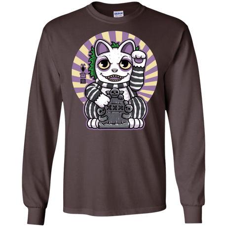 T-Shirts Dark Chocolate / S Ghost Neko Men's Long Sleeve T-Shirt