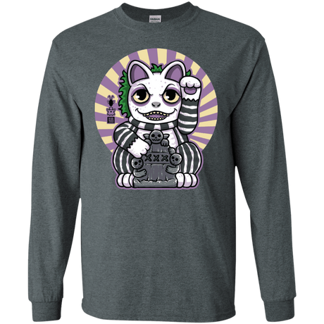 T-Shirts Dark Heather / S Ghost Neko Men's Long Sleeve T-Shirt