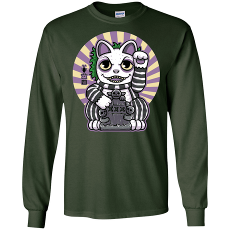 T-Shirts Forest Green / S Ghost Neko Men's Long Sleeve T-Shirt