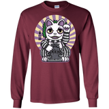 T-Shirts Maroon / S Ghost Neko Men's Long Sleeve T-Shirt