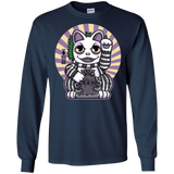 T-Shirts Navy / S Ghost Neko Men's Long Sleeve T-Shirt