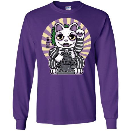 T-Shirts Purple / S Ghost Neko Men's Long Sleeve T-Shirt