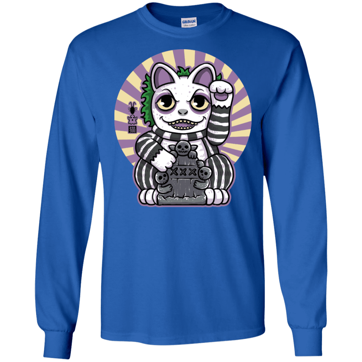 T-Shirts Royal / S Ghost Neko Men's Long Sleeve T-Shirt