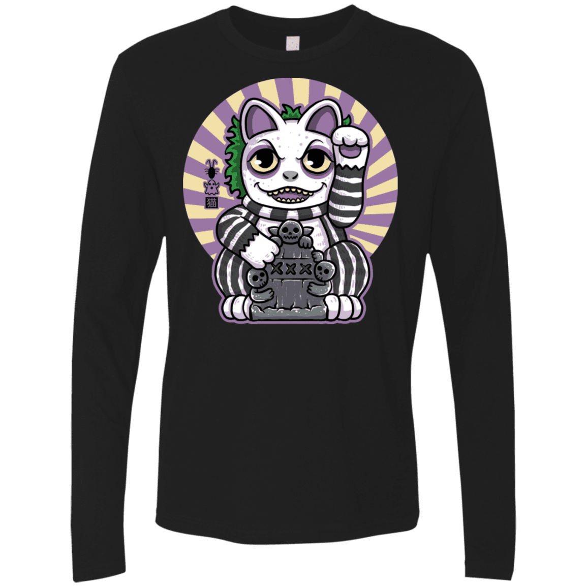 T-Shirts Black / S Ghost Neko Men's Premium Long Sleeve