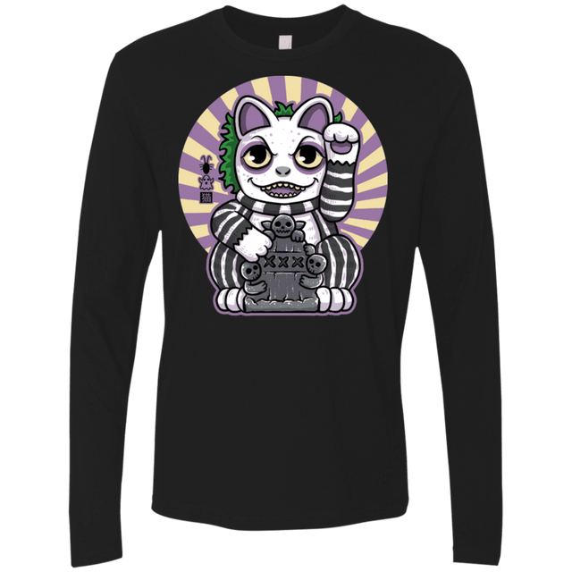 T-Shirts Black / S Ghost Neko Men's Premium Long Sleeve