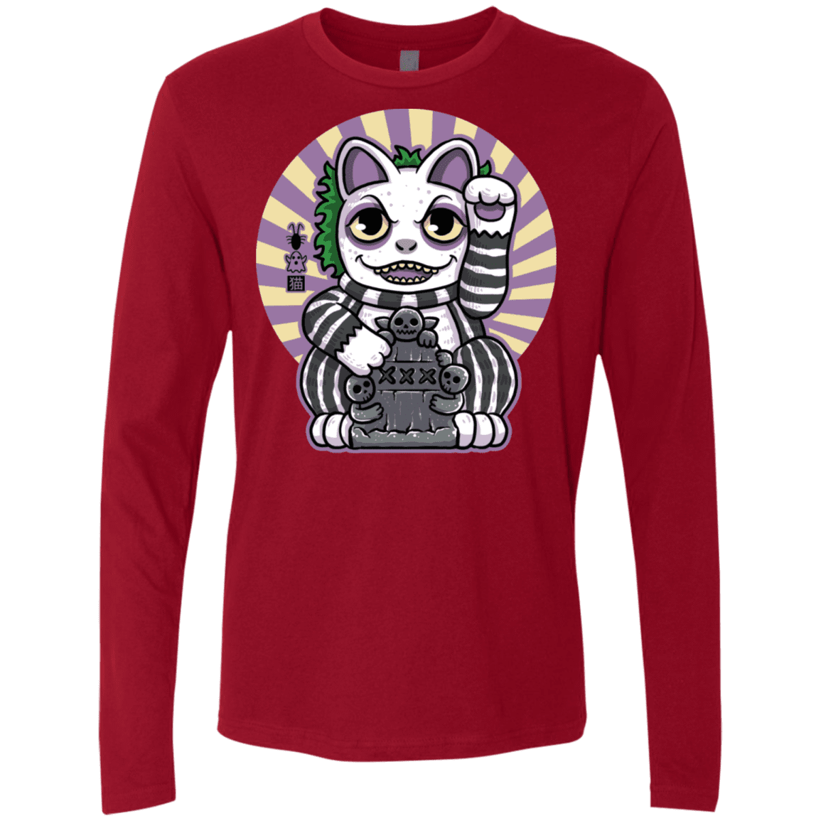 T-Shirts Cardinal / S Ghost Neko Men's Premium Long Sleeve