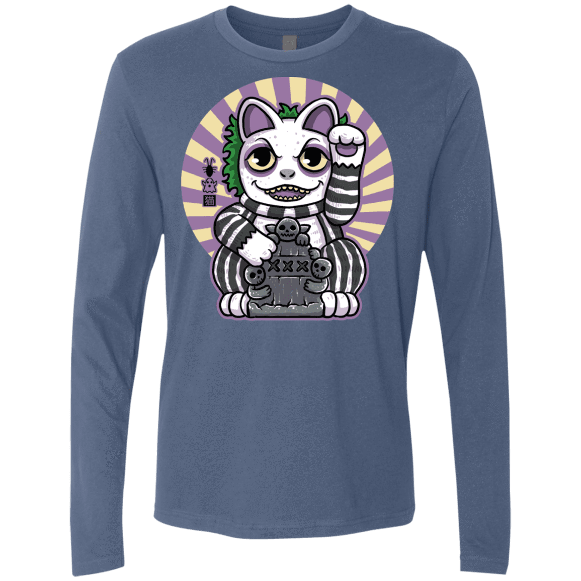 T-Shirts Indigo / S Ghost Neko Men's Premium Long Sleeve