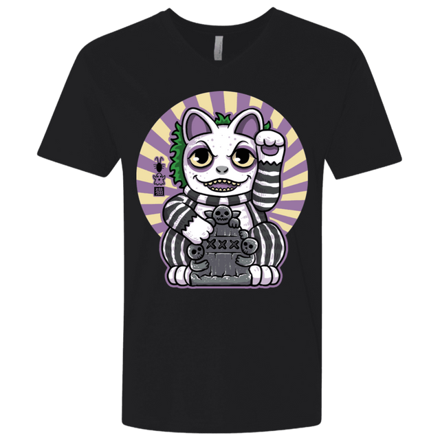 T-Shirts Black / X-Small Ghost Neko Men's Premium V-Neck