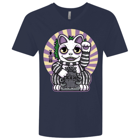 T-Shirts Midnight Navy / X-Small Ghost Neko Men's Premium V-Neck