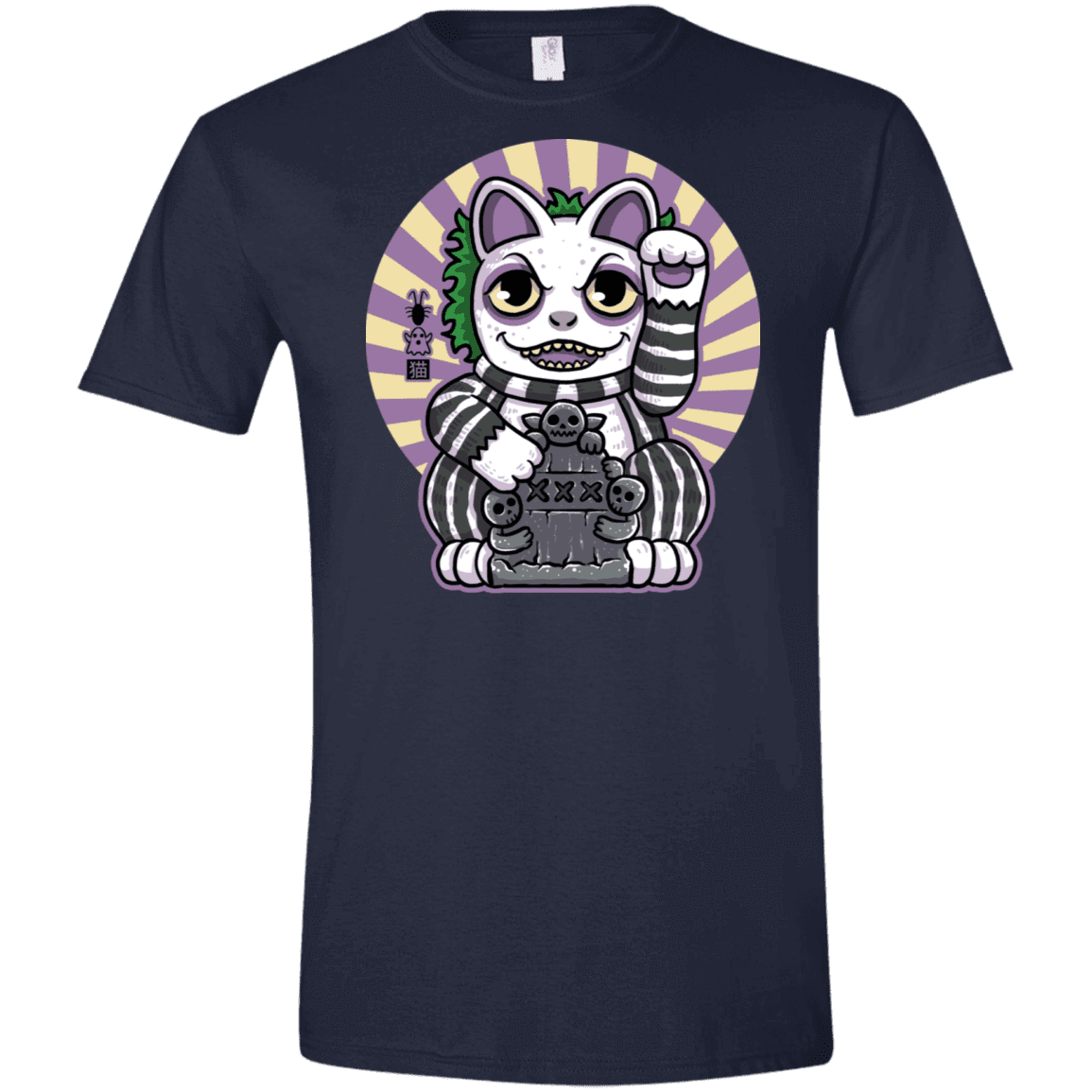 T-Shirts Navy / X-Small Ghost Neko Men's Semi-Fitted Softstyle