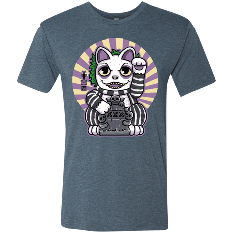T-Shirts Indigo / S Ghost Neko Men's Triblend T-Shirt