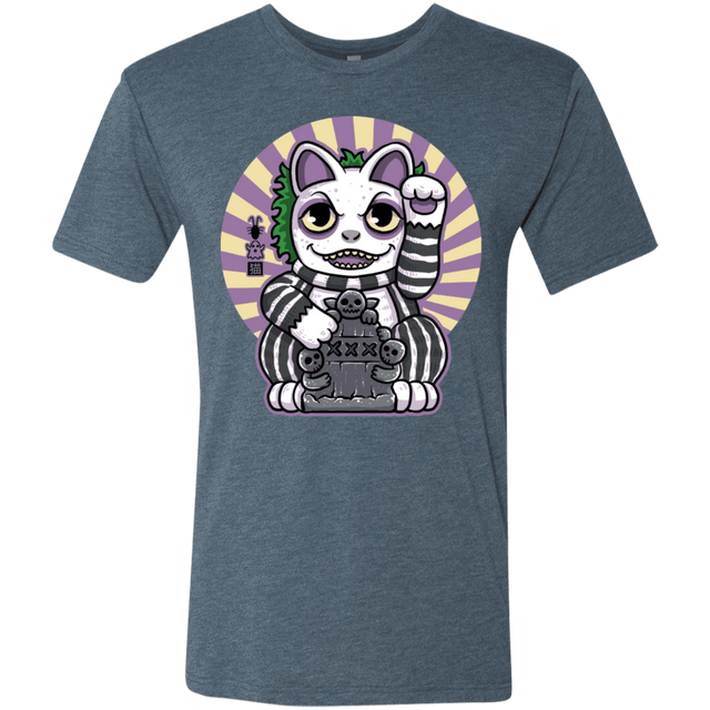 T-Shirts Indigo / S Ghost Neko Men's Triblend T-Shirt