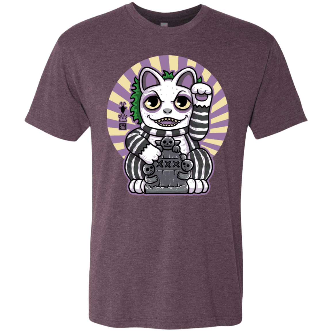 T-Shirts Vintage Purple / S Ghost Neko Men's Triblend T-Shirt