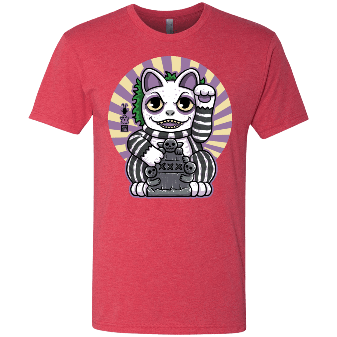 T-Shirts Vintage Red / S Ghost Neko Men's Triblend T-Shirt
