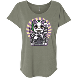 T-Shirts Venetian Grey / X-Small Ghost Neko Triblend Dolman Sleeve