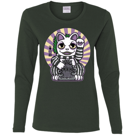 T-Shirts Forest / S Ghost Neko Women's Long Sleeve T-Shirt