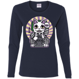 T-Shirts Navy / S Ghost Neko Women's Long Sleeve T-Shirt