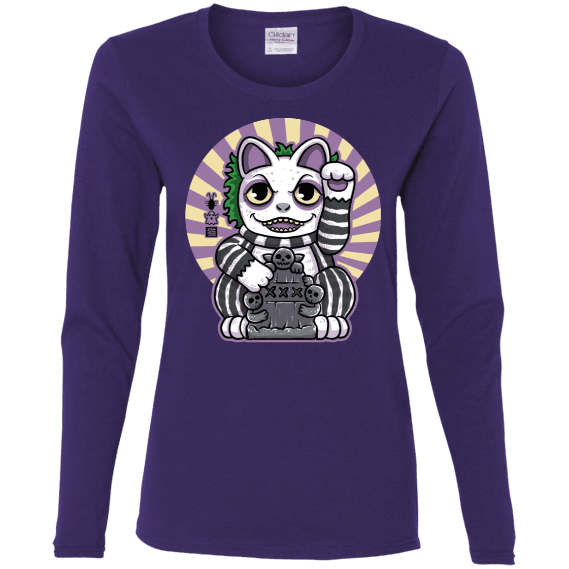 T-Shirts Purple / S Ghost Neko Women's Long Sleeve T-Shirt