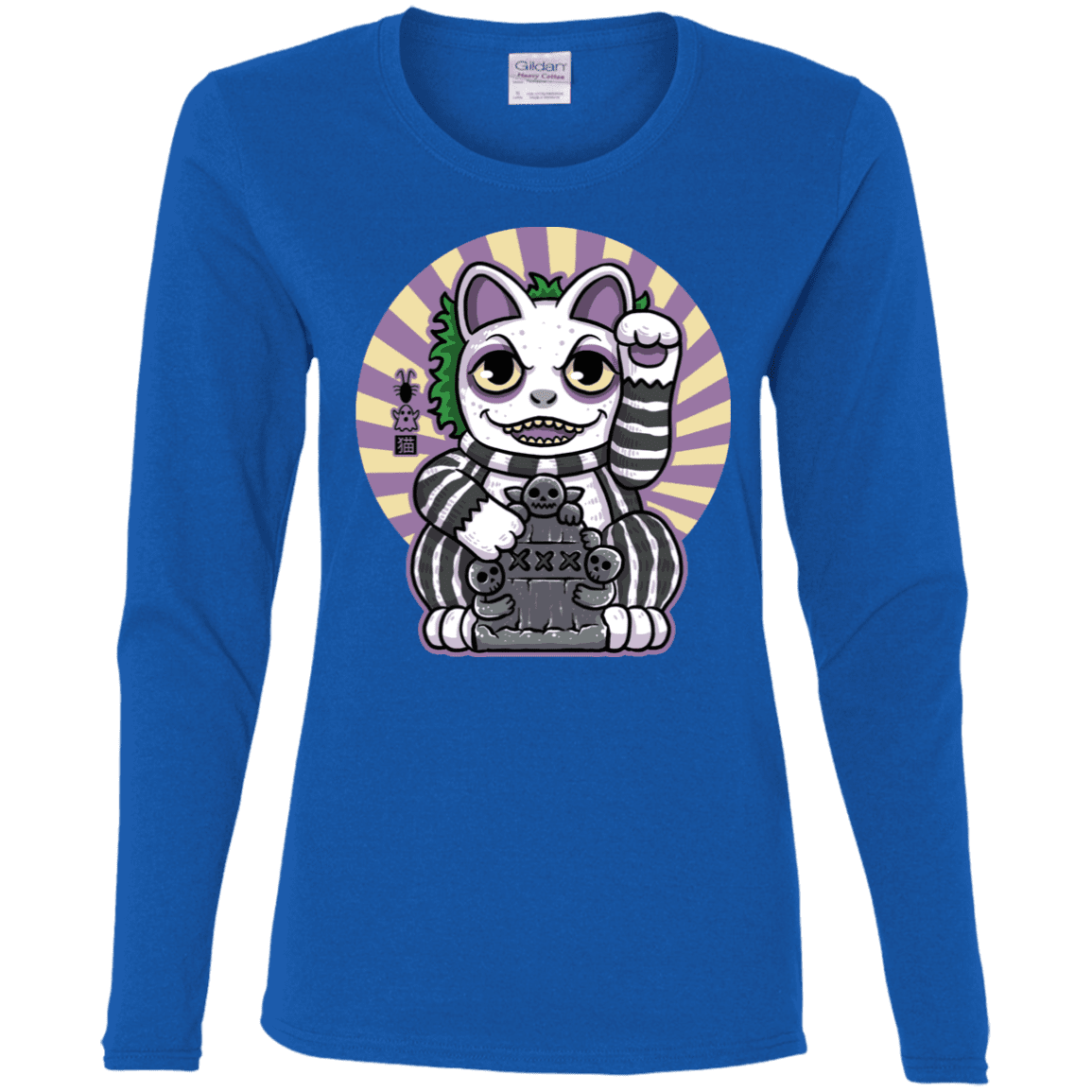 T-Shirts Royal / S Ghost Neko Women's Long Sleeve T-Shirt