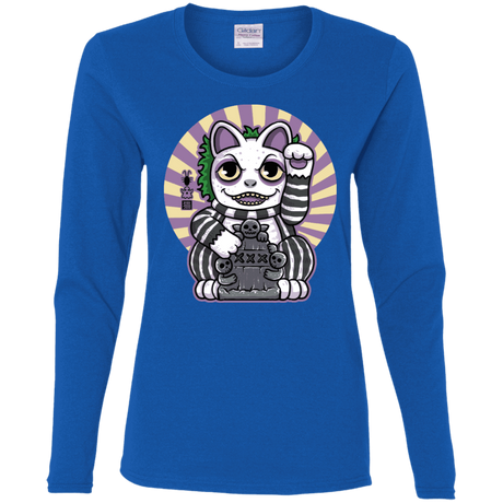 T-Shirts Royal / S Ghost Neko Women's Long Sleeve T-Shirt