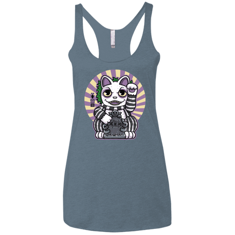 T-Shirts Indigo / X-Small Ghost Neko Women's Triblend Racerback Tank