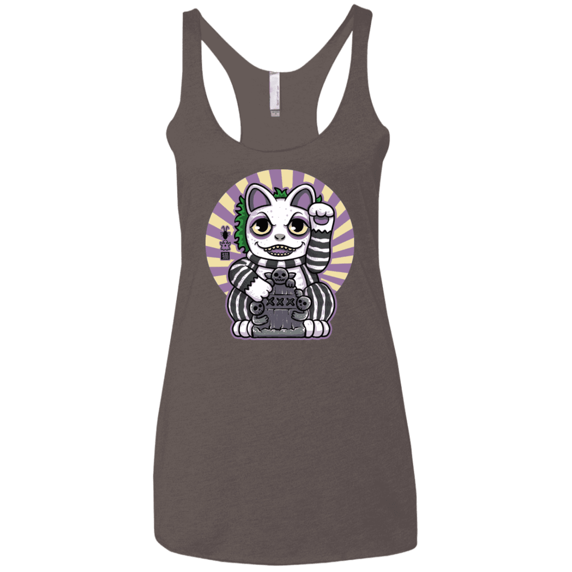 T-Shirts Macchiato / X-Small Ghost Neko Women's Triblend Racerback Tank