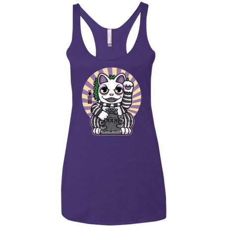 T-Shirts Purple Rush / X-Small Ghost Neko Women's Triblend Racerback Tank
