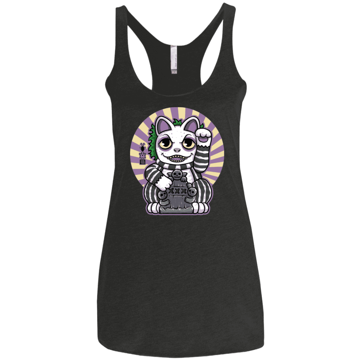 T-Shirts Vintage Black / X-Small Ghost Neko Women's Triblend Racerback Tank