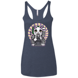 T-Shirts Vintage Navy / X-Small Ghost Neko Women's Triblend Racerback Tank