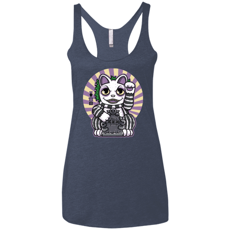 T-Shirts Vintage Navy / X-Small Ghost Neko Women's Triblend Racerback Tank