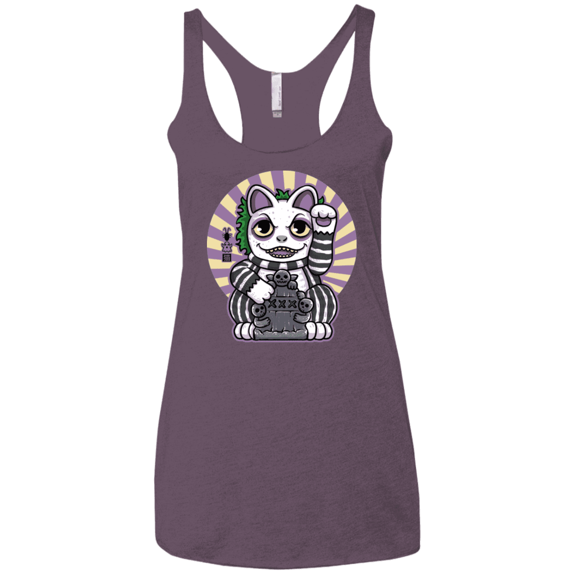 T-Shirts Vintage Purple / X-Small Ghost Neko Women's Triblend Racerback Tank