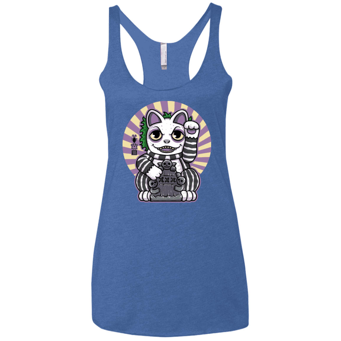 T-Shirts Vintage Royal / X-Small Ghost Neko Women's Triblend Racerback Tank