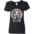 T-Shirts Black / S Ghost Neko Women's V-Neck T-Shirt