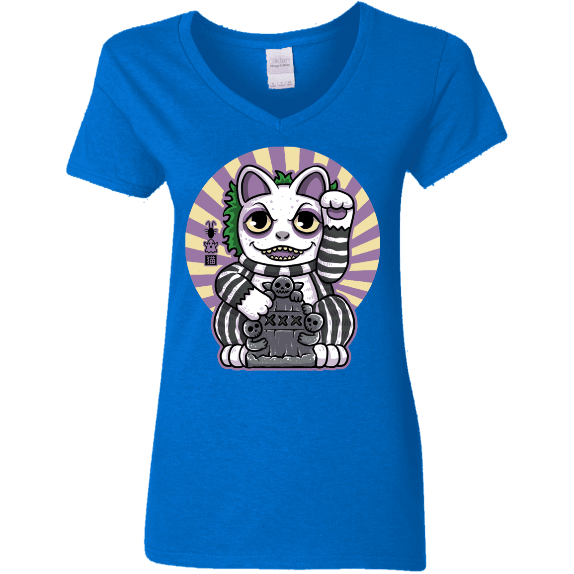 T-Shirts Royal / S Ghost Neko Women's V-Neck T-Shirt