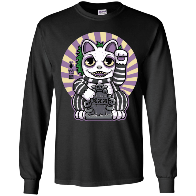 T-Shirts Black / YS Ghost Neko Youth Long Sleeve T-Shirt