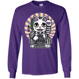 T-Shirts Purple / YS Ghost Neko Youth Long Sleeve T-Shirt