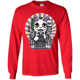 T-Shirts Red / YS Ghost Neko Youth Long Sleeve T-Shirt
