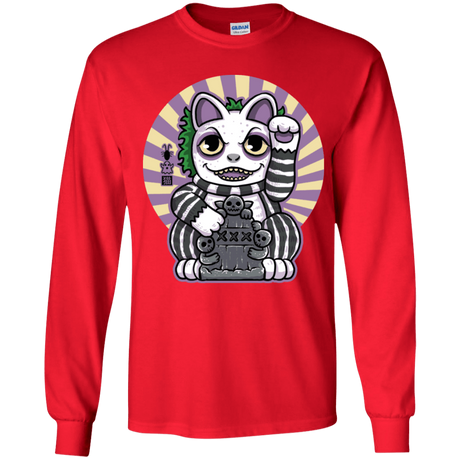 T-Shirts Red / YS Ghost Neko Youth Long Sleeve T-Shirt