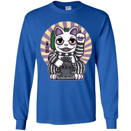 T-Shirts Royal / YS Ghost Neko Youth Long Sleeve T-Shirt