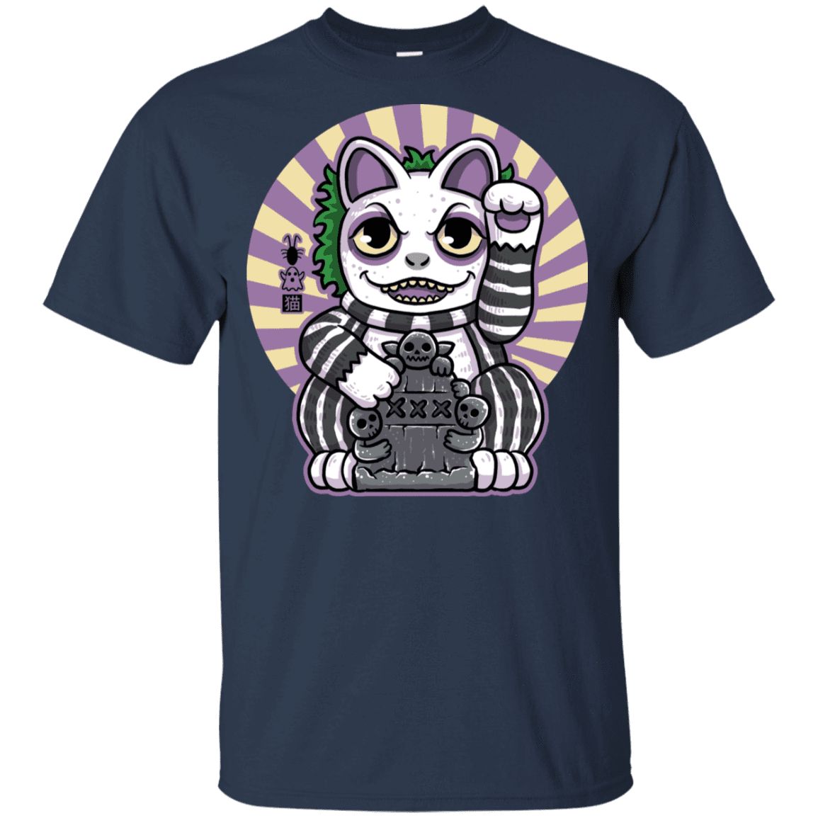 T-Shirts Navy / YXS Ghost Neko Youth T-Shirt