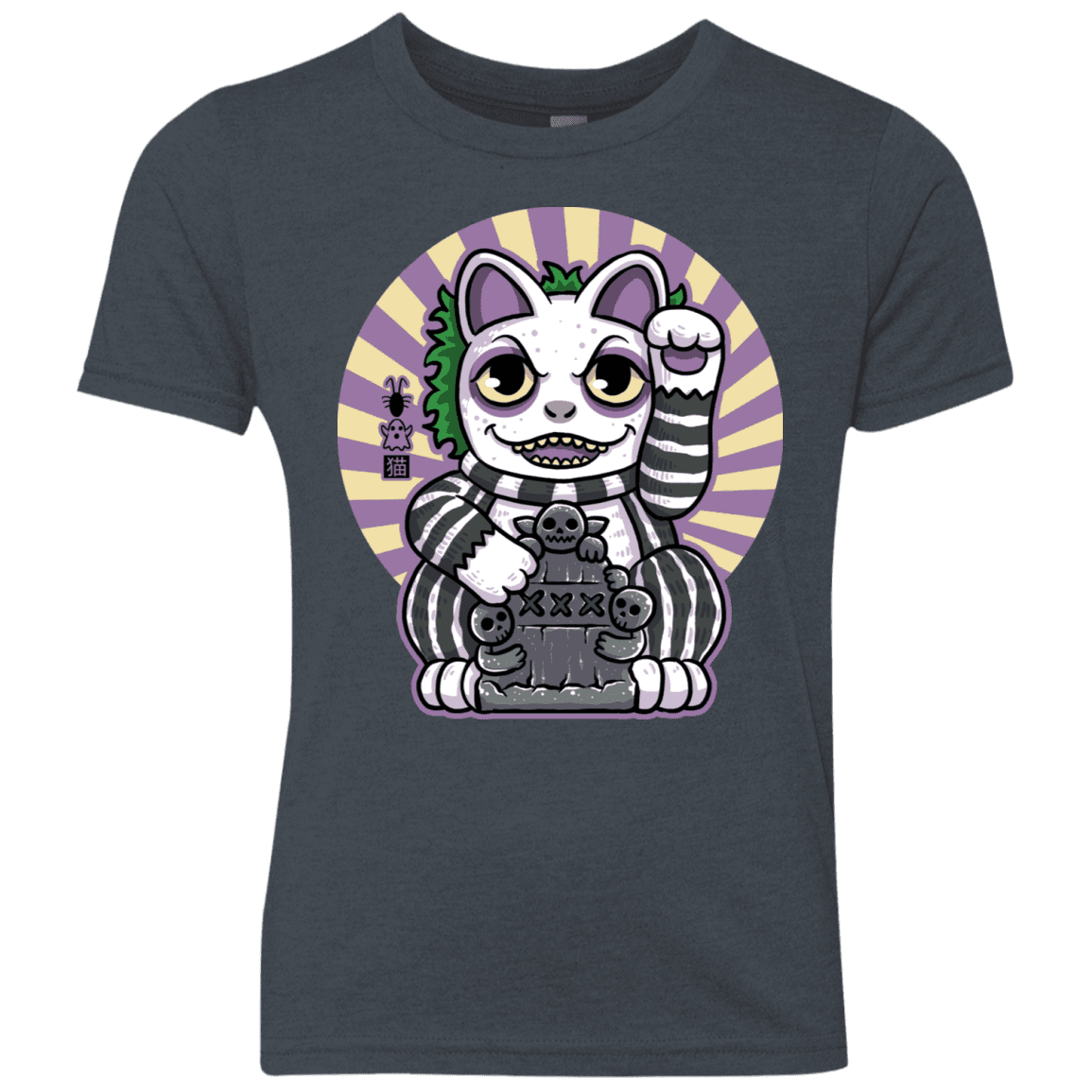 T-Shirts Vintage Navy / YXS Ghost Neko Youth Triblend T-Shirt