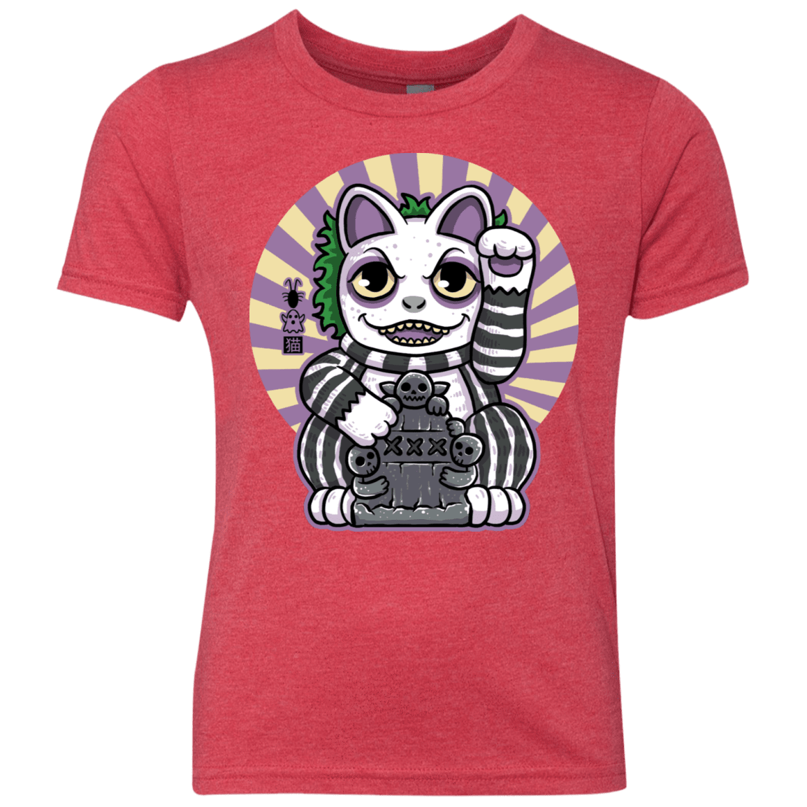 T-Shirts Vintage Red / YXS Ghost Neko Youth Triblend T-Shirt