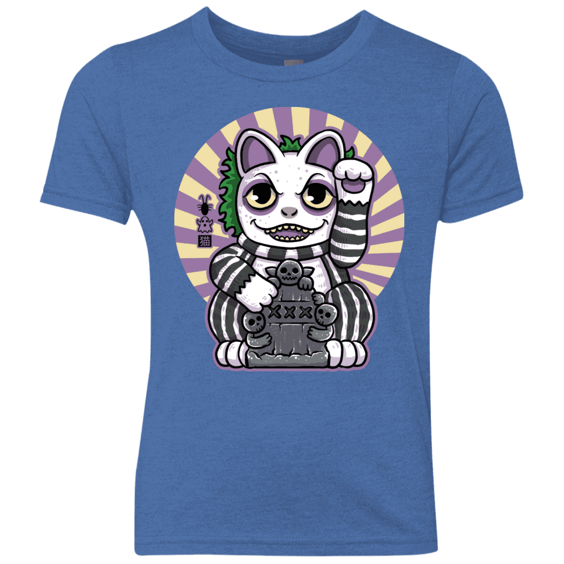 T-Shirts Vintage Royal / YXS Ghost Neko Youth Triblend T-Shirt