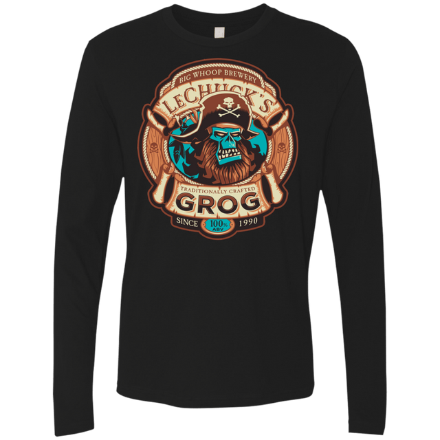 T-Shirts Black / Small Ghost Pirate Grog Nmns Men's Premium Long Sleeve