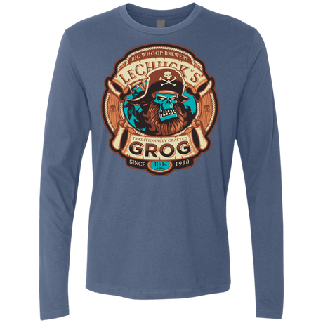 T-Shirts Indigo / Small Ghost Pirate Grog Nmns Men's Premium Long Sleeve