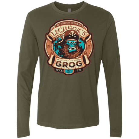 T-Shirts Military Green / Small Ghost Pirate Grog Nmns Men's Premium Long Sleeve