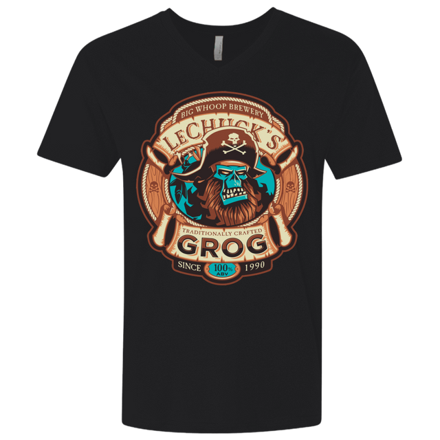 T-Shirts Black / X-Small Ghost Pirate Grog Nmns Men's Premium V-Neck
