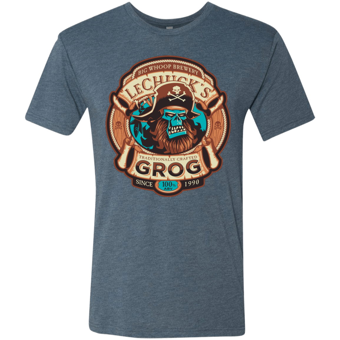 T-Shirts Indigo / Small Ghost Pirate Grog Nmns Men's Triblend T-Shirt